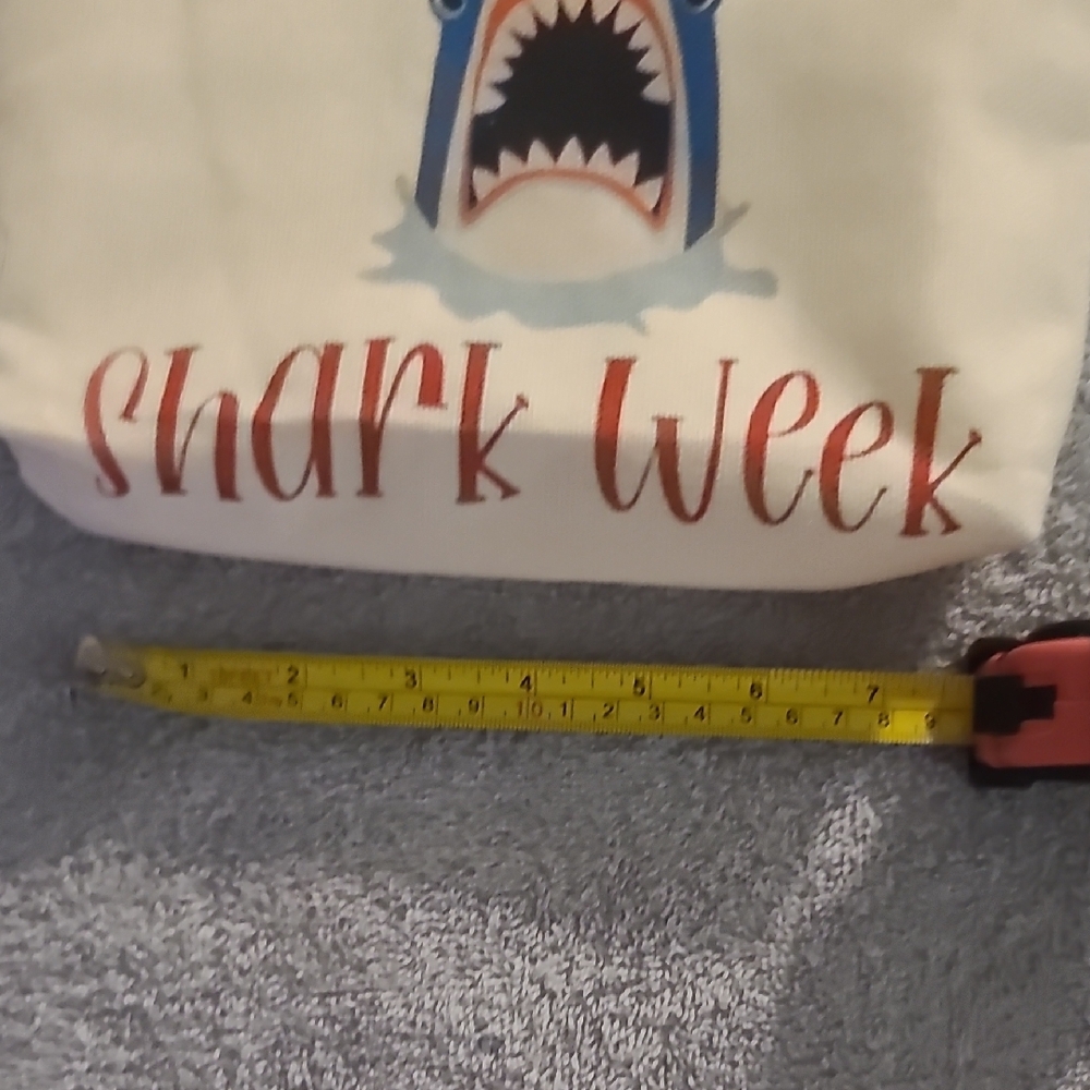 Shark Week Cream Cosmetic Bag - Picture 4 of 4